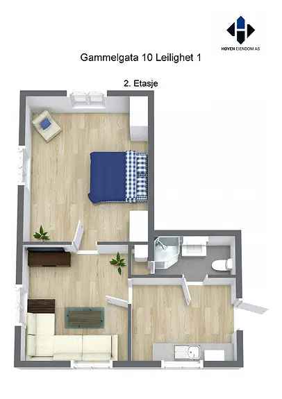 Leilighet Brumunddal Sentrum 44m2