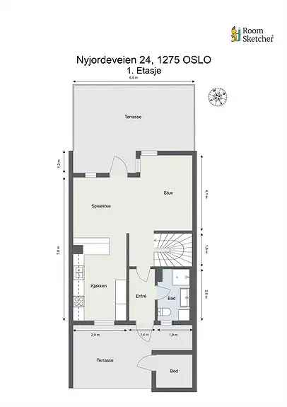 Rekkehus Bjørndal - 2 Plan, Hage, 2 Bad, 3 Soverom