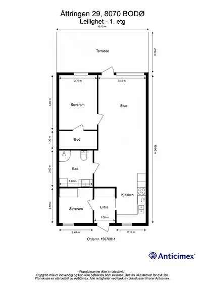 3-roms Leilighet med Terrasse og Parkering - Nær Turmuligheter