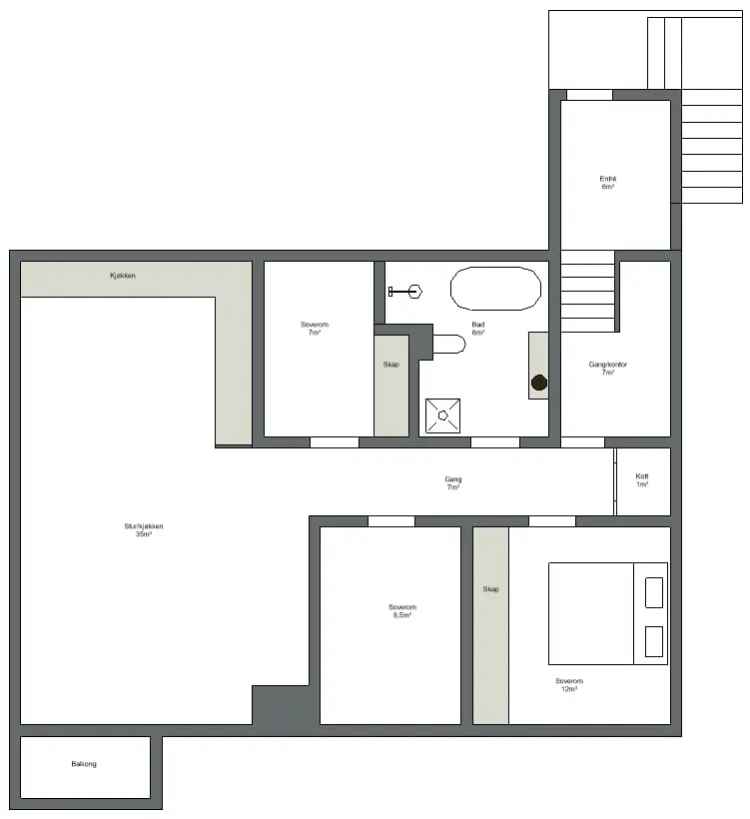 Hus til leie Tåsen - 3 soverom, hage, alt inkludert