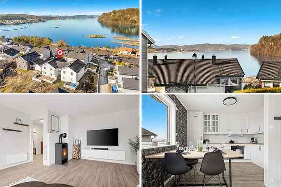 Lys 2-roms leilighet med sjøutsikt og stor veranda