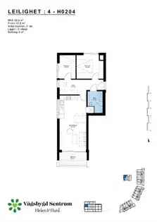 2 roms leilighet Kristiansand 61 kvm terrasse