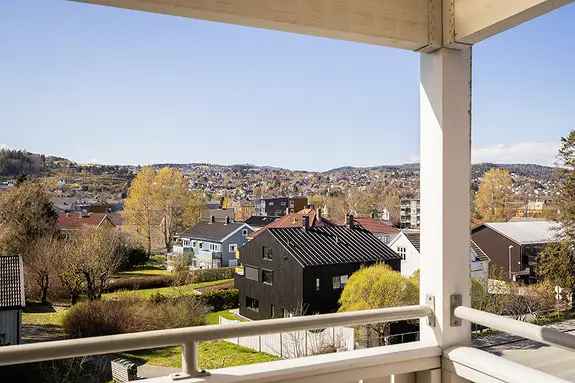 Lys 3-roms Toppleilighet ved NTNU - Balkong og Peis
