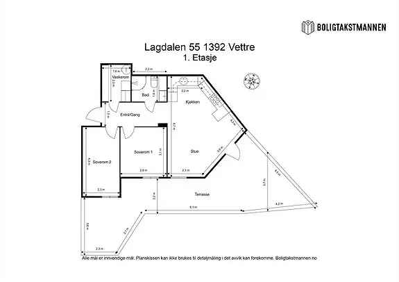 Lun 3-roms leilighet Asker - Fjordutsikt Stor Terrasse