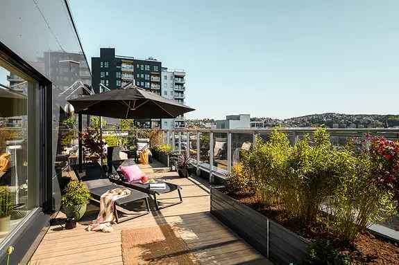 Penthouseleilighet med Takterrasse Fjordutsikt