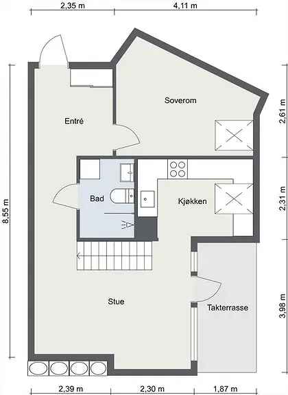 Toppleilighet Majorstuen Takterrasse Heis Garasjeplass