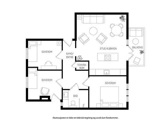 Korttidsutleie Majorstuen 4-roms Leilighet Totalrenovert 2023