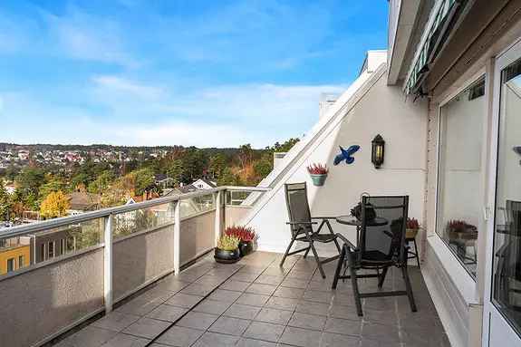Romslig 3-roms terrasseleilighet Kringsjå - Vestvendt balkong