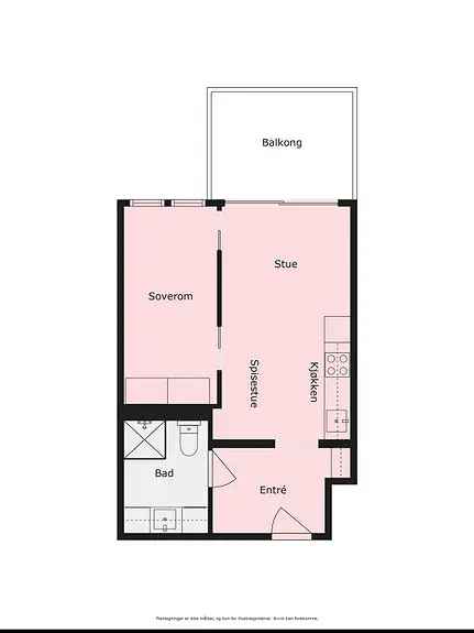Moderne 2-roms leilighet med balkong og garasjeplass
