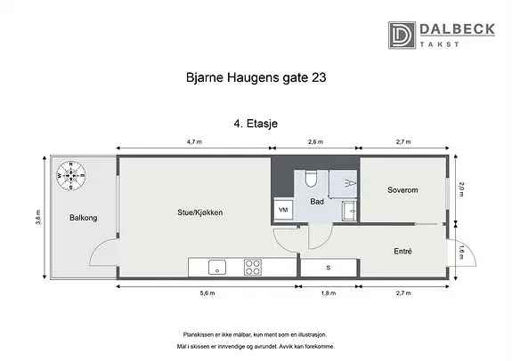 Stilren 2-roms leilighet 2020 - Heis - Vestvendt Balkong