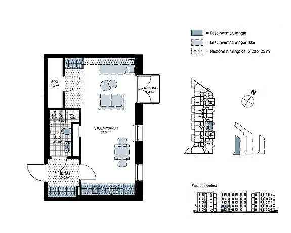 Leilighet Fjellhamar Torg 34 kvm Balkong