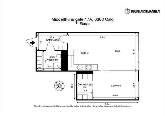 Lys 2-roms Leilighet 2022 - Heis - Takterrasse - Smarthjem