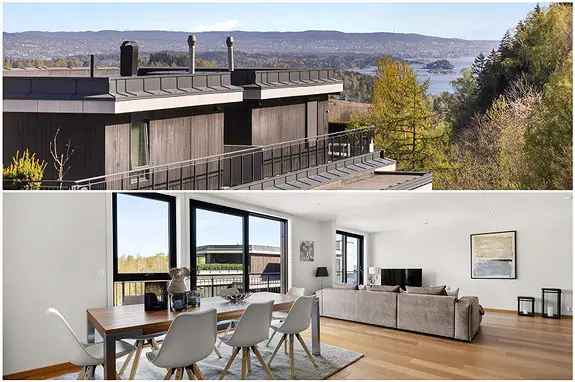 Moderne 3-roms leilighet med fjordutsikt og garasje