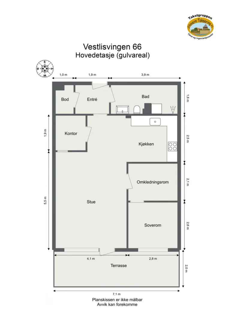Vestli Svingen 66: 2-roms Seksjon, Vestvendt Terrasse, Garasje