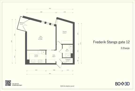 Lekker 2-roms hjørneleilighet Gimle Frogner Sydvestvendt Balkong