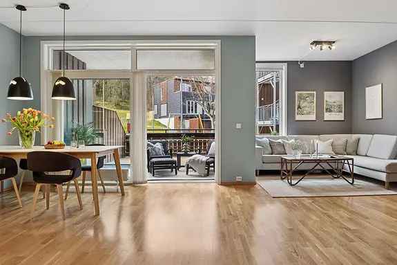 3-roms leilighet med garasje og terrasse i rolig boområde