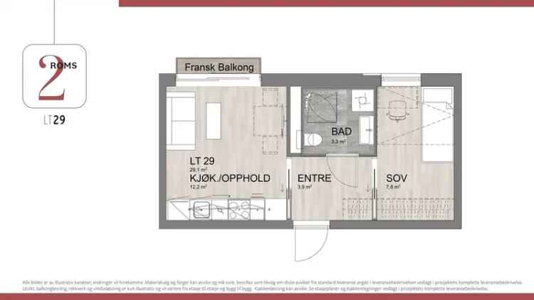 2-roms Leilighet til Leie Melhus Sentrum Stor Balkong