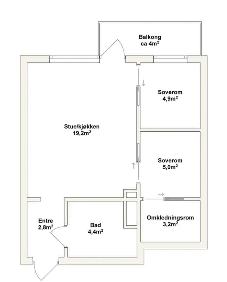 Leilighet til leie Trondheim Solsiden 3 rom