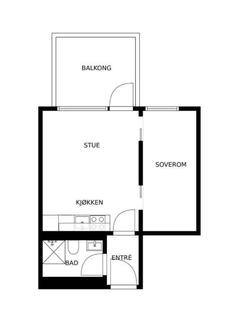 Leilighet til leie Sandsli - 2 roms - moderne og sentralt
