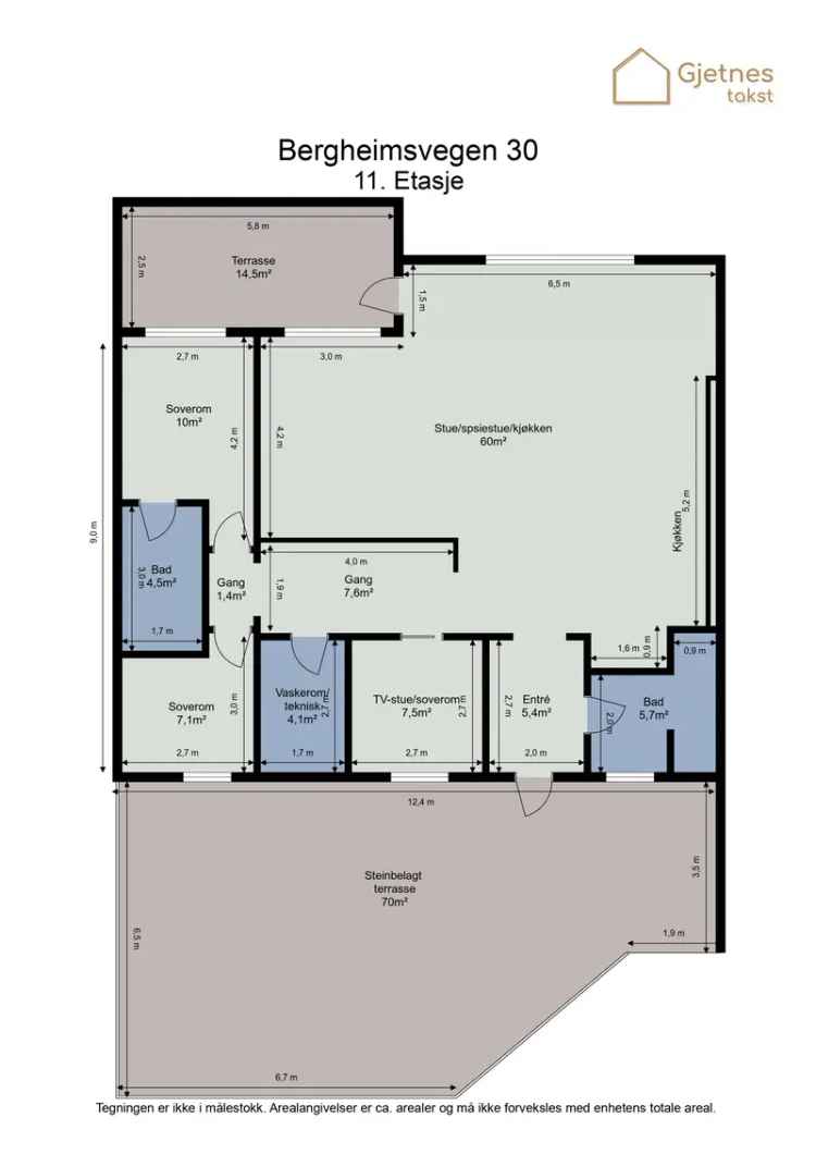 Nyoppusset Leilighet 122m2 Fantastisk Utsikt 2 Terraser Parkering