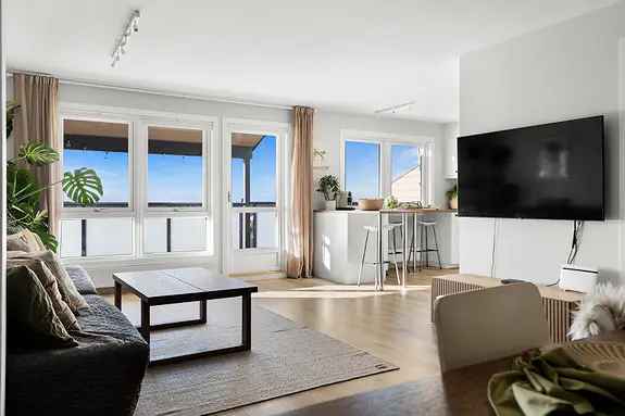 Stor leilighet 94 kvm 3 soverom Mysen Solrik terrasse Garasjeplass