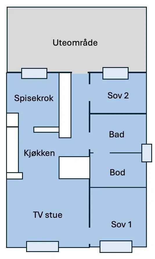 Leilighet til leie Jar 60m2 2 soverom