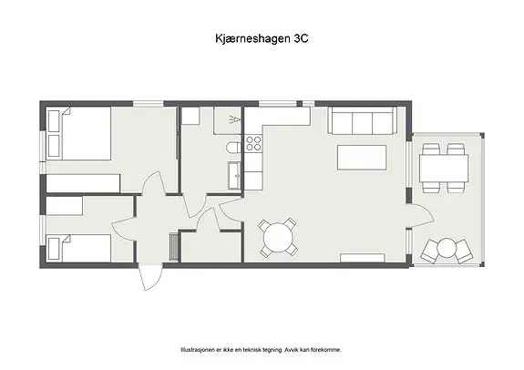 Toppleilighet 2022 - Innglasset balkong, Carport, Heis