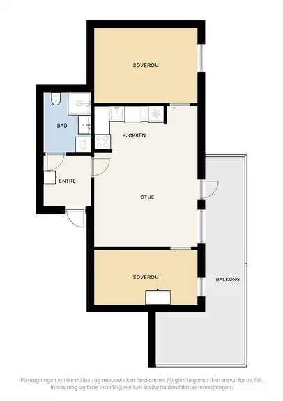 Moderne 3-roms Selveierleilighet m/Balkong og Garasjeplass