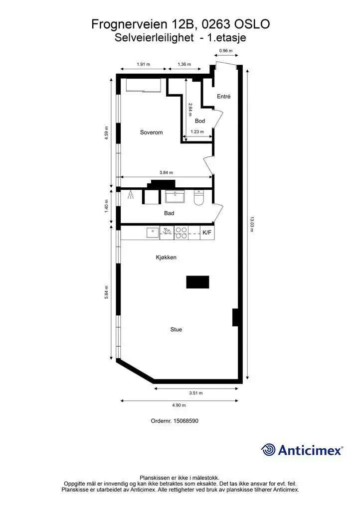 Frogner 2-roms leilighet - Oppusset 2020