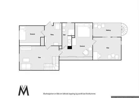 3-roms hus 82m² Bergen - To bad, terrasse, parkering