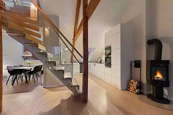 Loftsleilighet Frogner - Takterrasse - Peis - 3 Soverom