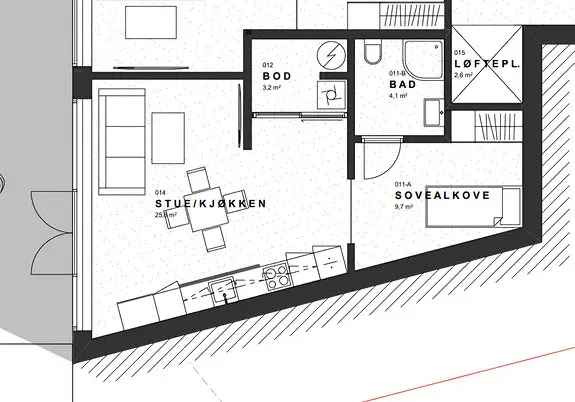 Ny funkisleilighet Trondheim - 42,6m2