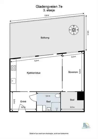 2-roms leilighet Ensjø - Nybygg 2023 - Stor balkong