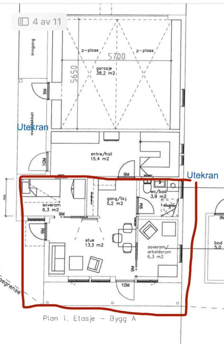 Hybel 3 rom Skedsmokorset - Ny leilighet Juni 2025