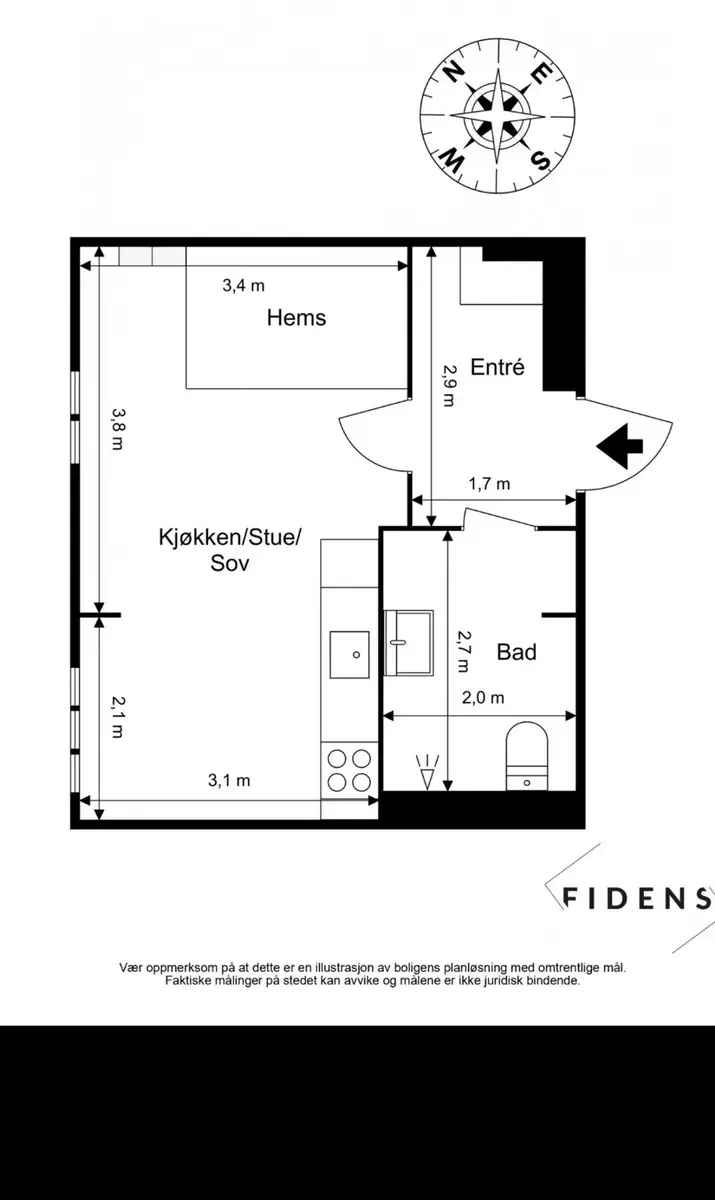 1-roms leilighet Solli plass Oslo - sentralt og moderne