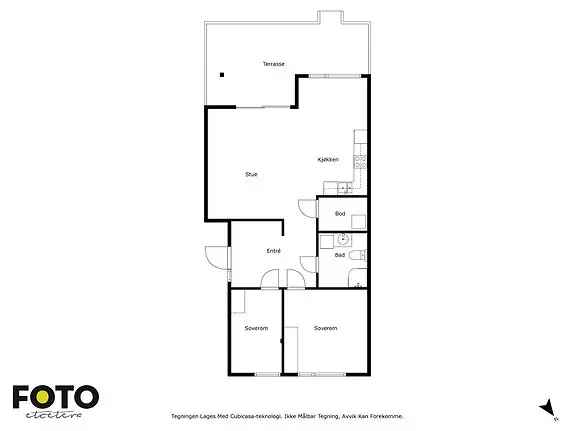 3-roms Ende- og Hjørneleilighet 2016 - Sydvestvendt Terrasse - Garasjeplass