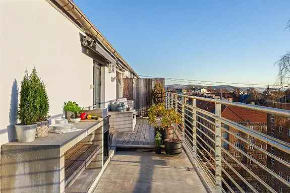 Toppleilighet Marienlyst Majorstuen Privat Takterrasse Panoramautsikt