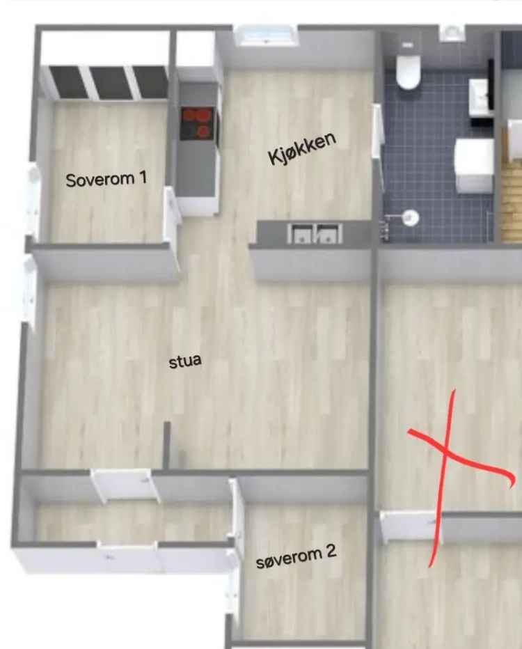 3-roms Leilighet til leie Heggedal