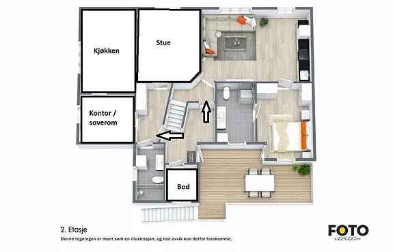 Stor leilighet sentralt - perfekt for to