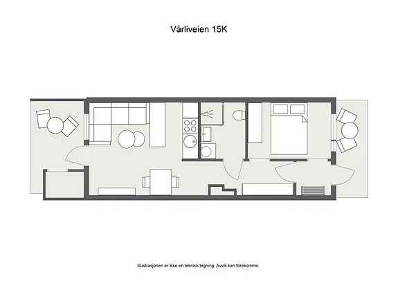 Selveierleilighet 2 rom Halmstad