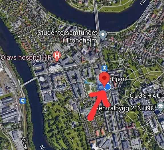 Romslig Oppvarmet Parkeringsplass Nær St Olavs Hospital Og NTNU
