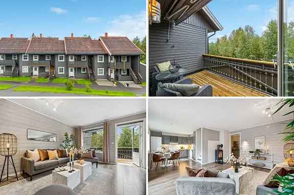 Pen leilighet over to etasjer - Solrik veranda - Egen parkering