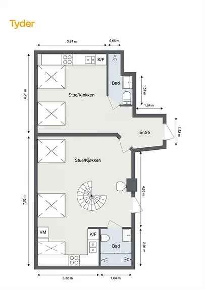 Toppleilighet Majorstuen 116 kvm Takterrasse Hybel 13000 i mnd Peis