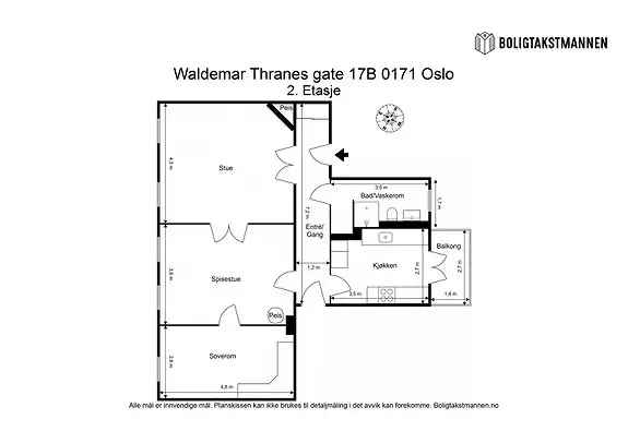 Lekker 3-roms leilighet St Hanshaugen Sydvest Balkong Rosett Stukkatur