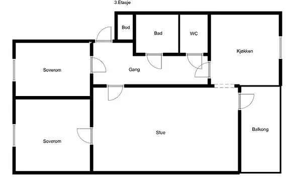 3-roms Toppleilighet med Parkering - Familievennlig Borettslag