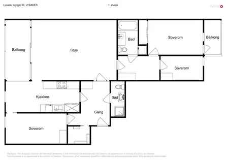 3 rom leilighet Bærum 118m² sjøutsikt